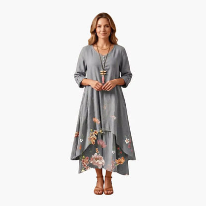Eliza | Women's Long Sleeve Dress With Round Neckline And Pockets