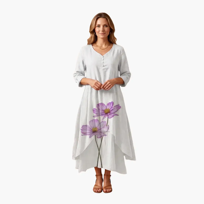Eliza | Women's Long Sleeve Dress With Round Neckline And Pockets