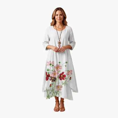Eliza | Women's Long Sleeve Dress With Round Neckline And Pockets