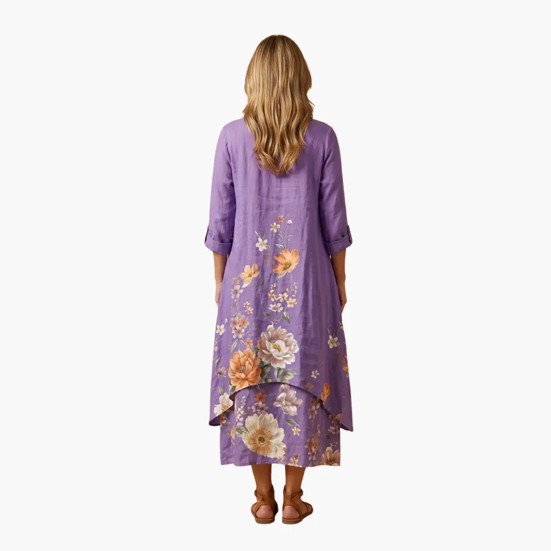 Eliza | Women's Long Sleeve Dress With Round Neckline And Pockets