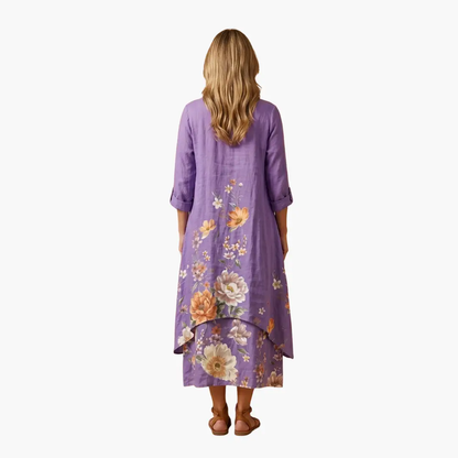 Eliza | Women's Long Sleeve Dress With Round Neckline And Pockets
