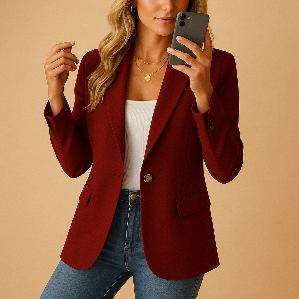 Lark | Women’s Structured Long-Sleeve Blouse | Single-Button