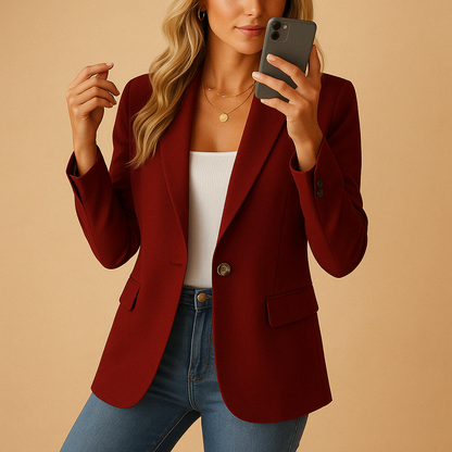 Lark | Women’s Structured Long-Sleeve Blouse | Single-Button