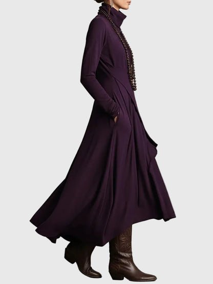 Hazel | Pleated maxi dress with elegant draped front