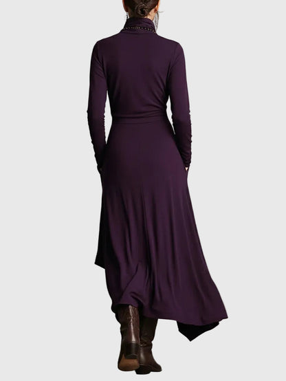 Hazel | Pleated maxi dress with elegant draped front