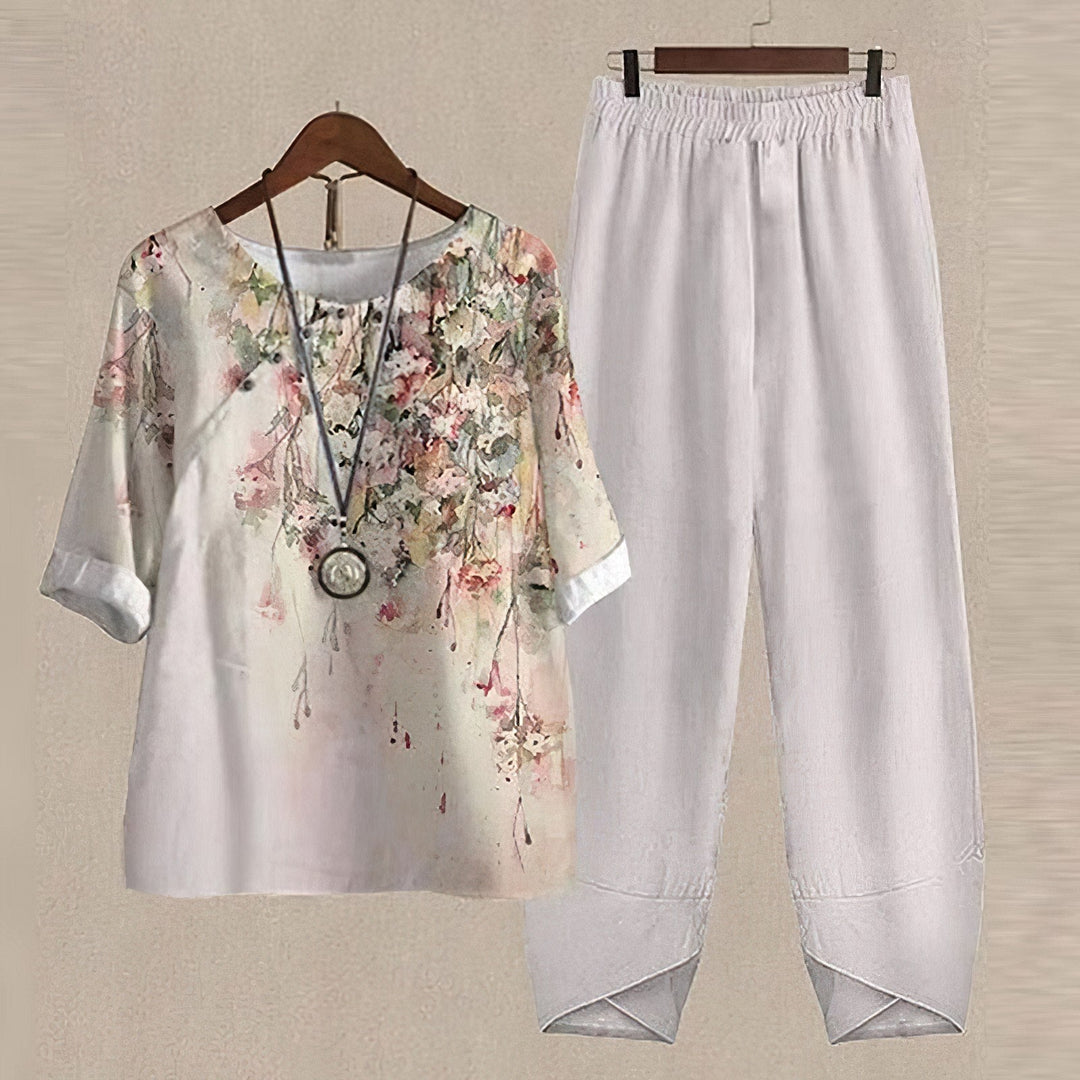 Corinne | Women’s Soft Knit Lounge Set with Butterfly Appliqué | Charming
