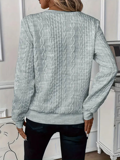 Karen | Modern Cable Knit Sweater with Zip-Up Neck