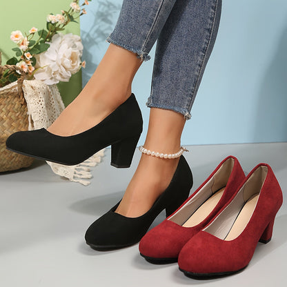 Vera | Comfortable Closed Toe Block Heel Pumps