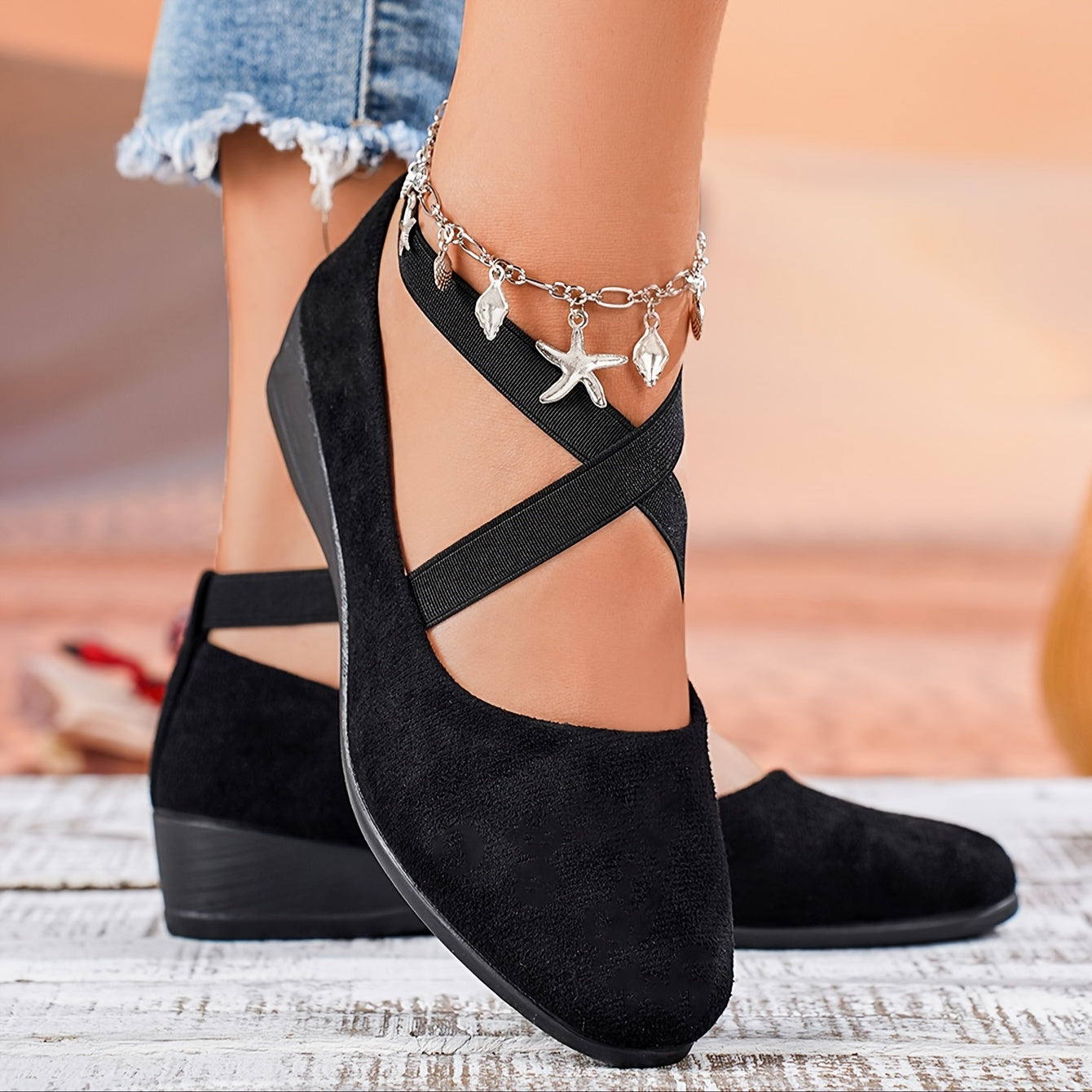 Novalie | Women’s Cross-Strap Ballet Flats | Chic
