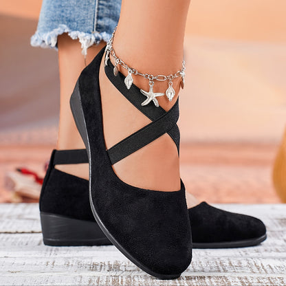 Novalie | Women’s Cross-Strap Ballet Flats | Chic