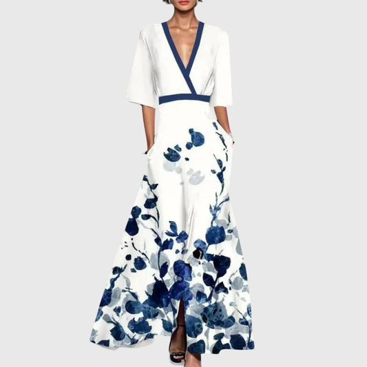 Cassidy | Women’s Midi Wrap Dress with V-Neck | Elegant