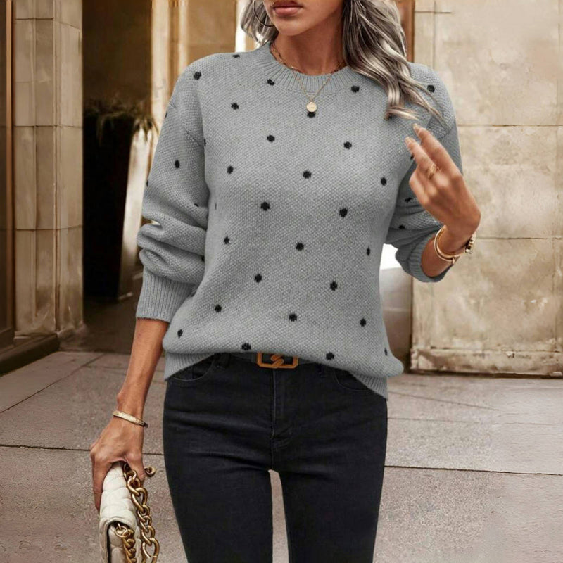 Kimberly | Cozy Knit Sweater with Polka Dot Pattern