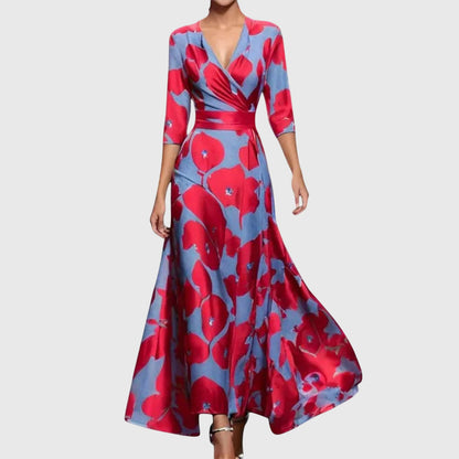 Cassidy | Women’s Midi Wrap Dress with V-Neck | Elegant