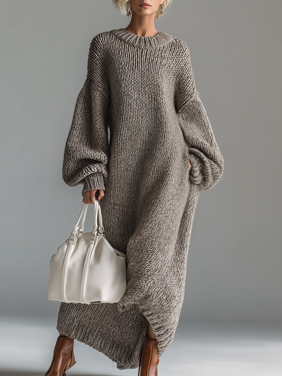 Elizabeth | Women's Oversized Knit Sweater Maxi Dress