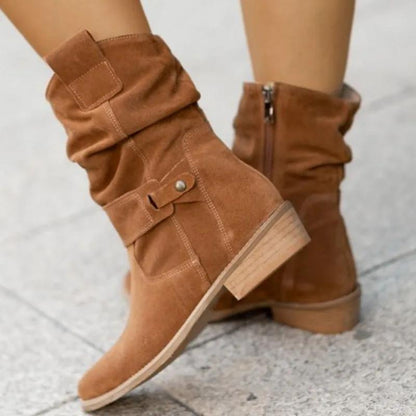 Chloe | Women's Trendy Low Heel Cowboy Ankle Boots with Comfortable Fit