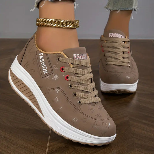 Zanvera | Women Lace Up Sneakers with Cushioned Sole and Supportive Design