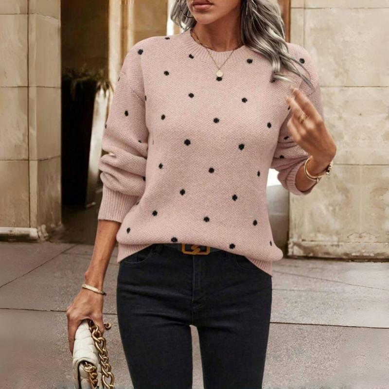 Kimberly | Cozy Knit Sweater with Polka Dot Pattern