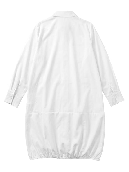 Hannah | Loose midi shirt dress with lapel collar and long sleeves