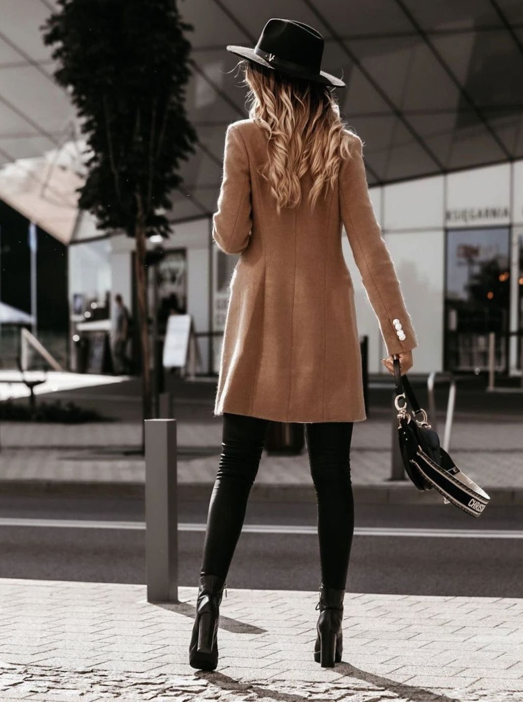 Ashley | Women's Double Breasted Long Coat with Slim Fit