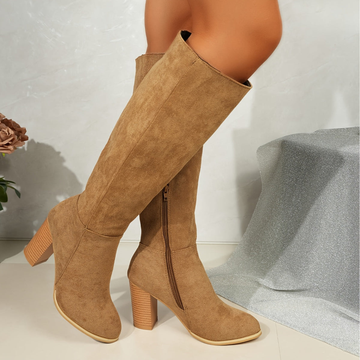 Amanda | Women's Block Heel Knee High Boots