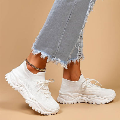 Ivory | Women’s Breathable Knit Sneakers with Orthopedic Design | Comfort
