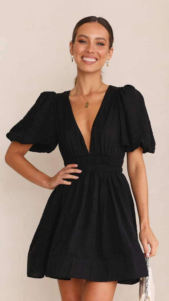 Nalani | Women’s V-Neck Ruched Mini Dress | Stylish