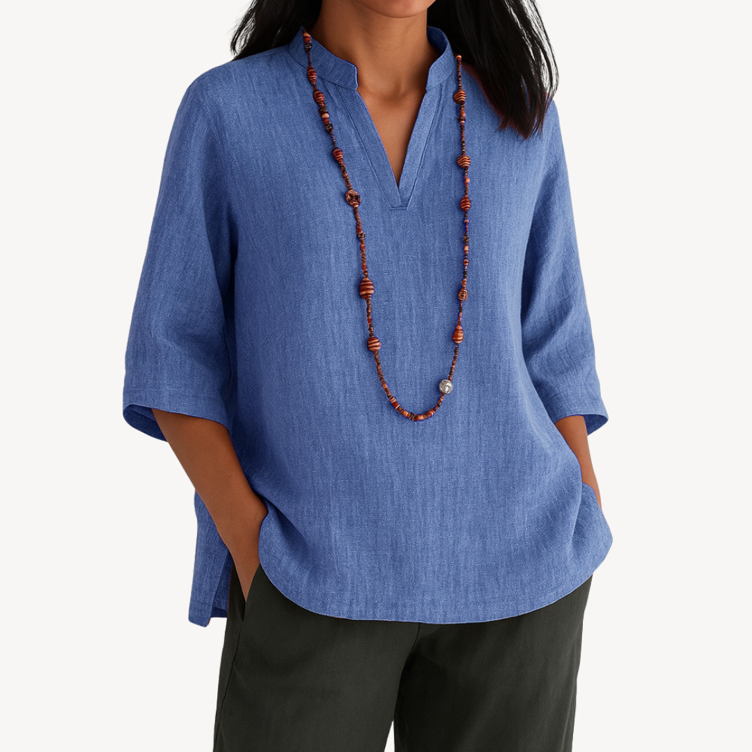 Elora | Women tunic top with V-neck and loose fit design