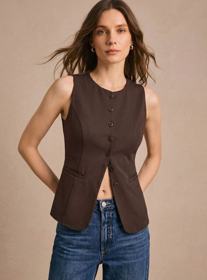 Jennifer | Women's Elegant Vest with Button Front