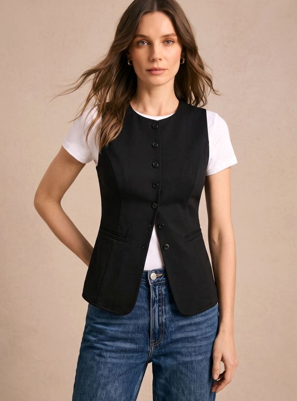 Jennifer | Women's Elegant Vest with Button Front