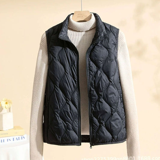 Mary | Women's Quilted Vest with Stand Collar