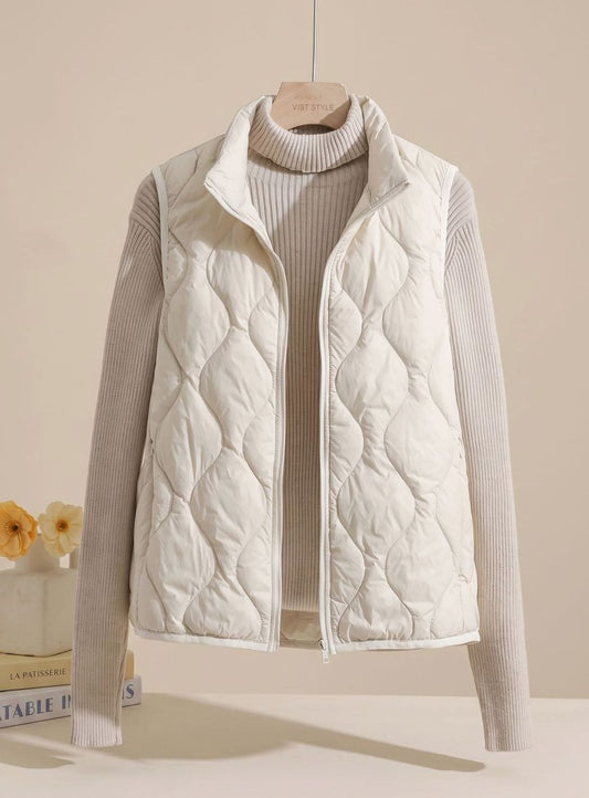 Mary | Women's Quilted Vest with Stand Collar