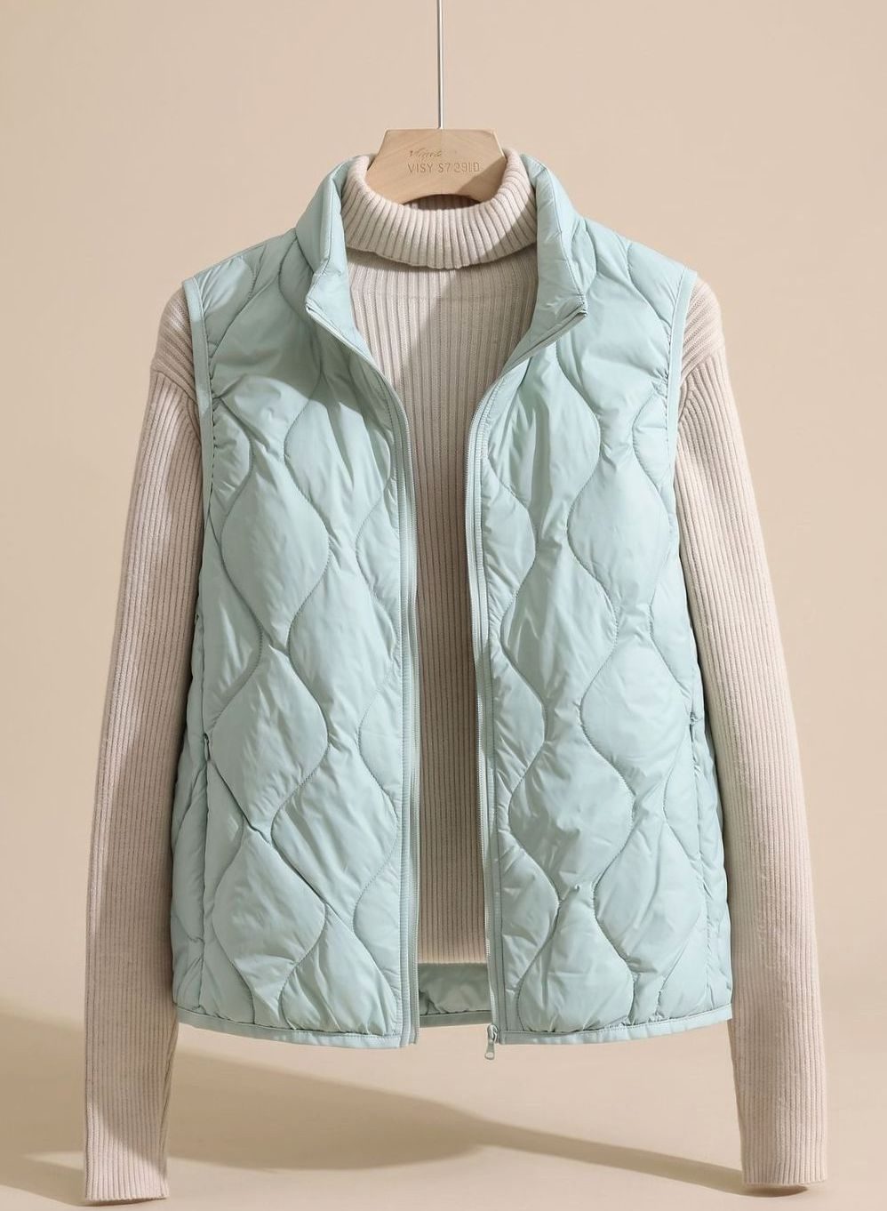 Mary | Women's Quilted Vest with Stand Collar