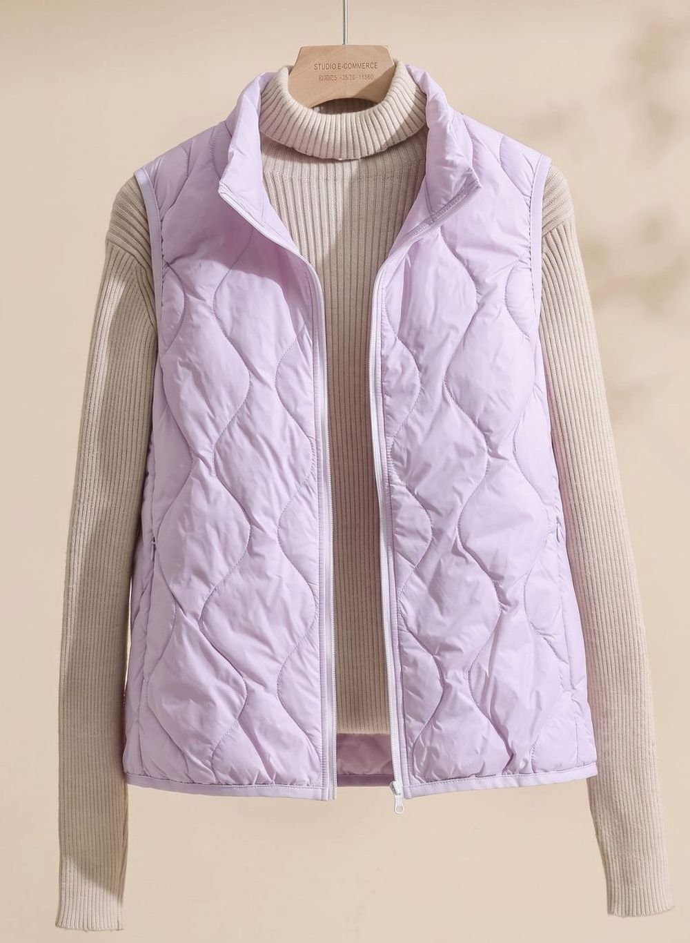Mary | Women's Quilted Vest with Stand Collar