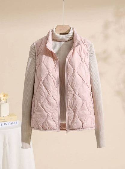Mary | Women's Quilted Vest with Stand Collar