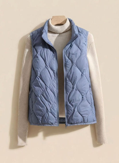 Mary | Women's Quilted Vest with Stand Collar