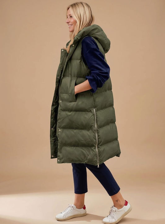 Patricia | Women's Long Quilted Vest with Hood
