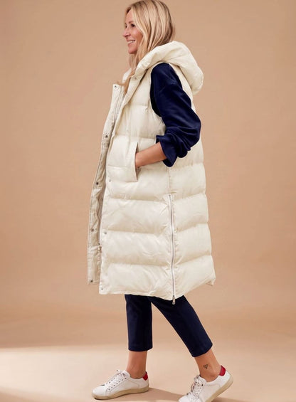 Patricia | Women's Long Quilted Vest with Hood