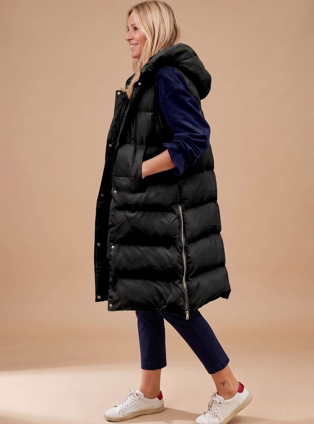 Patricia | Women's Long Quilted Vest with Hood