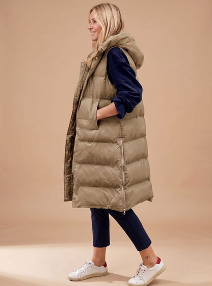 Patricia | Women's Long Quilted Vest with Hood