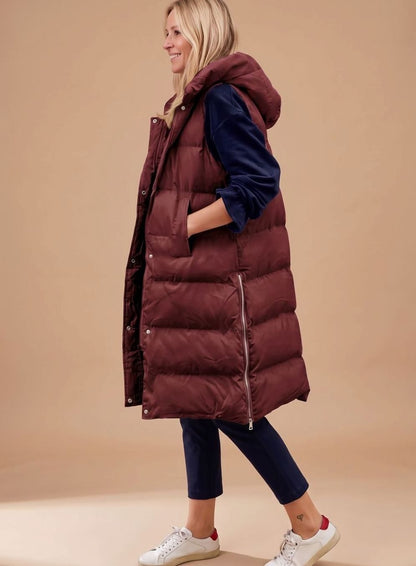 Patricia | Women's Long Quilted Vest with Hood