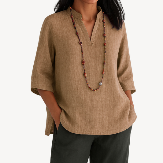 Elora | Women tunic top with V-neck and loose fit design