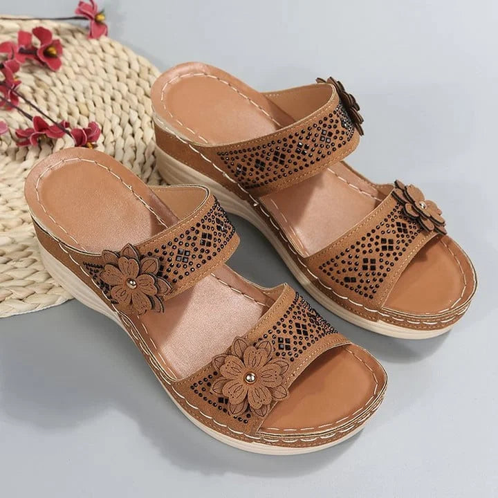 Belinda | Women’s Floral Wedge Sandals | Stylish