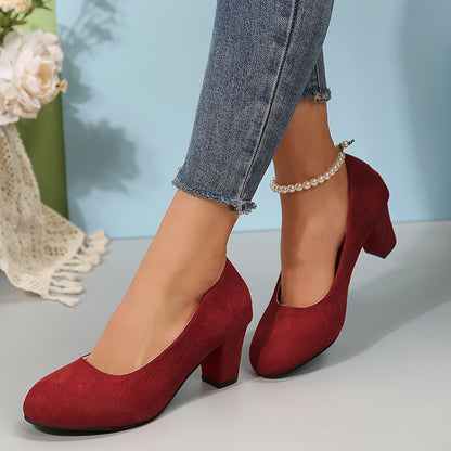 Vera | Comfortable Closed Toe Block Heel Pumps