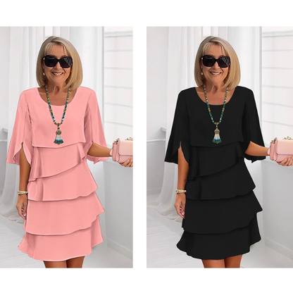 Riley | Women’s chic layered dress with puff sleeves