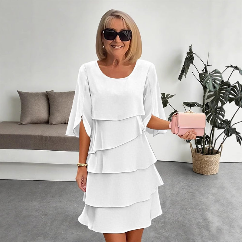 Riley | Women’s chic layered dress with puff sleeves