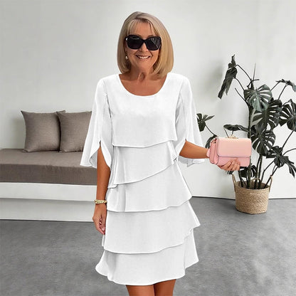 Riley | Women’s chic layered dress with puff sleeves