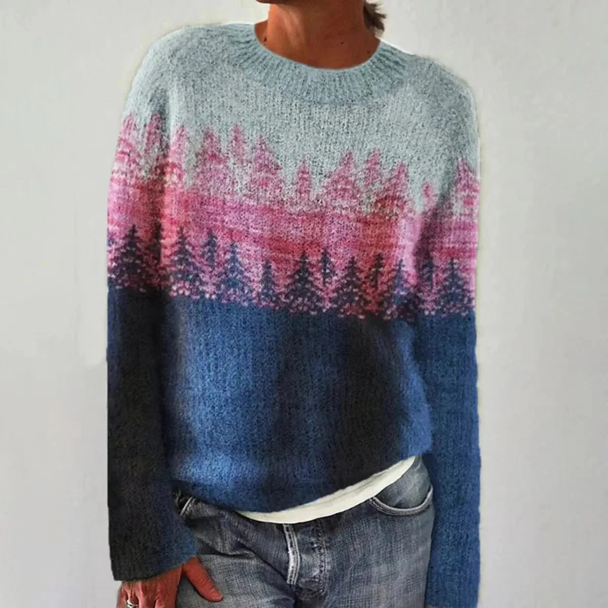 Patricia | Elegant Knit Sweater with Colorful Pattern