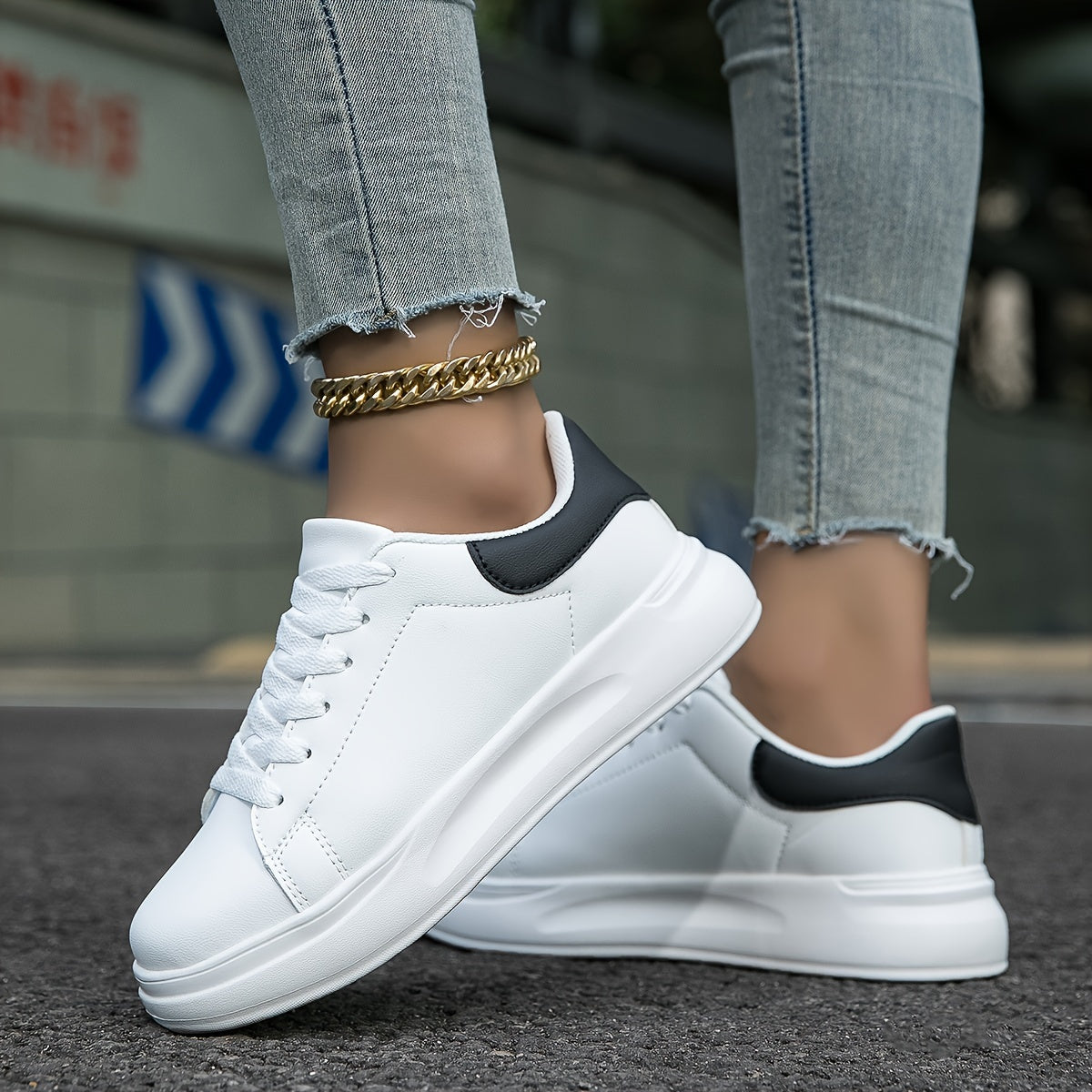 Barbara | Women's Leather Sneakers with Lace-Up Closure
