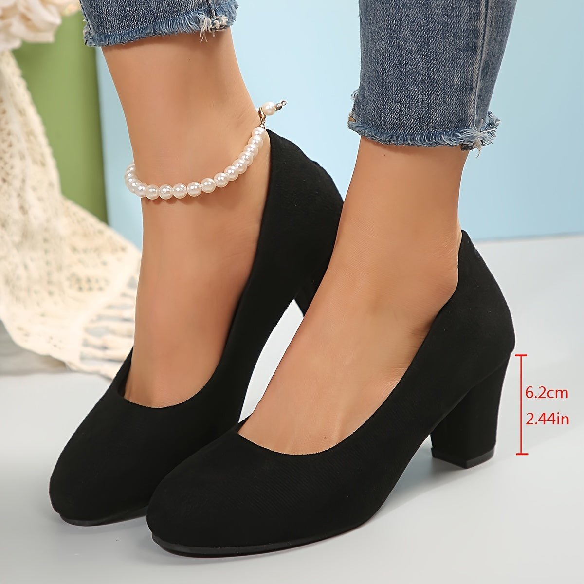Vera | Comfortable Closed Toe Block Heel Pumps