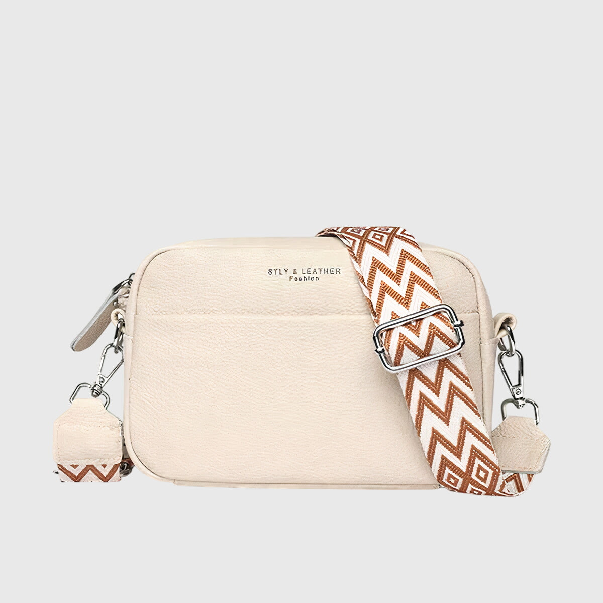 Alyssa | Women crossbody bag with patterned strap and zip closure